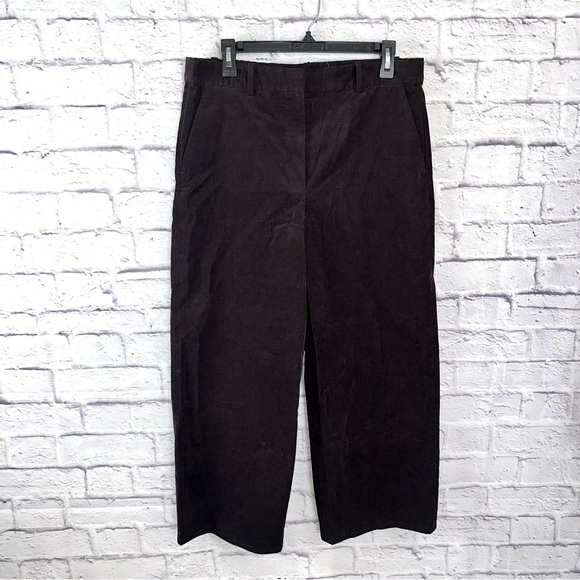 Theory Relax Straight Pant T Stretch Corduroy Brown Size 8 NWOT - Picture 1 of 11